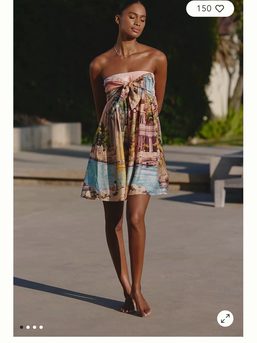 Anthropologie Celandine xs bow strapless dress - Picture 4 of 5